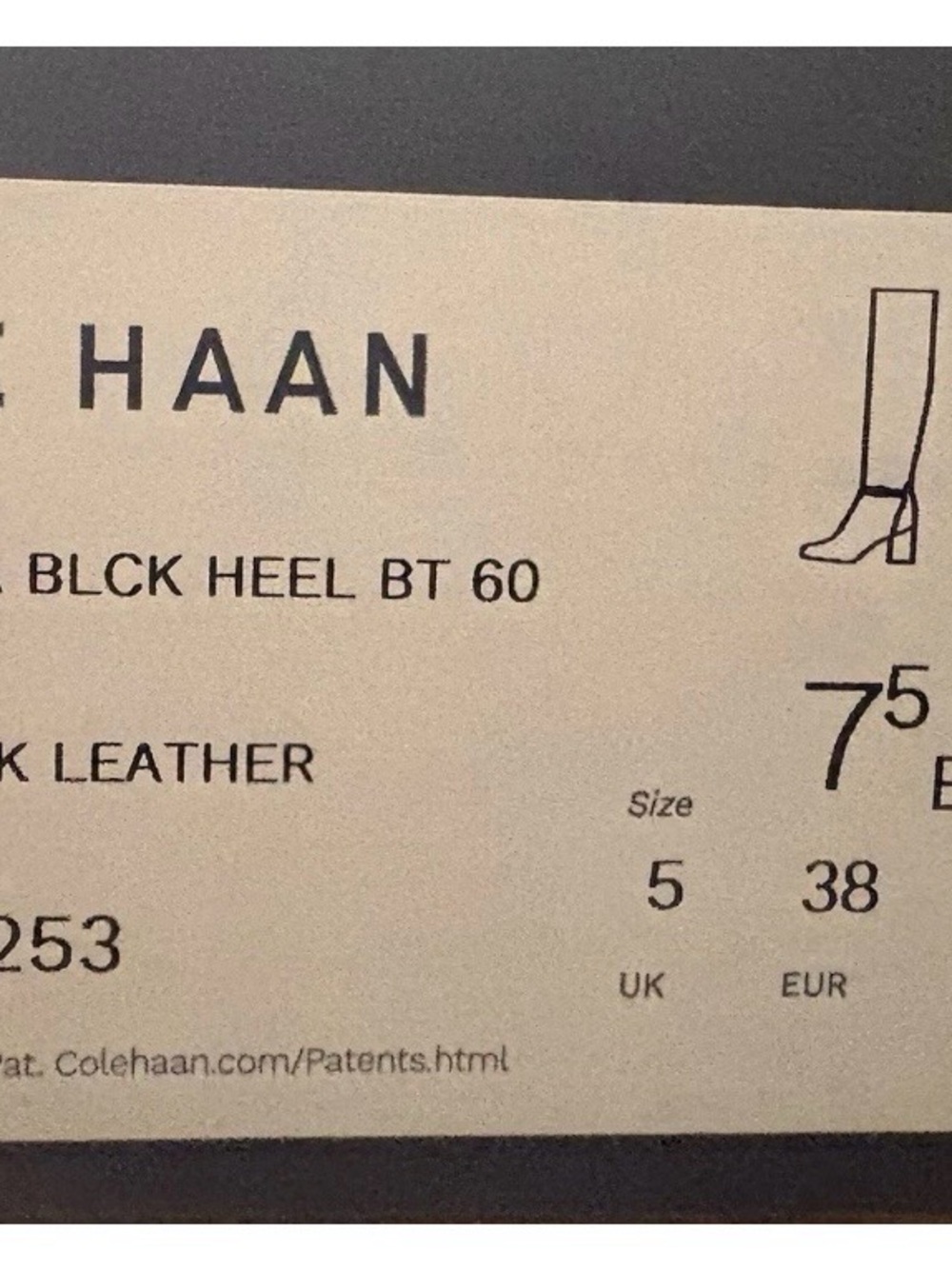 Cole Haan Dana Black Leather Knee High Boots W22253 Women’s 7.5B Block Heel - Picture 7 of 8